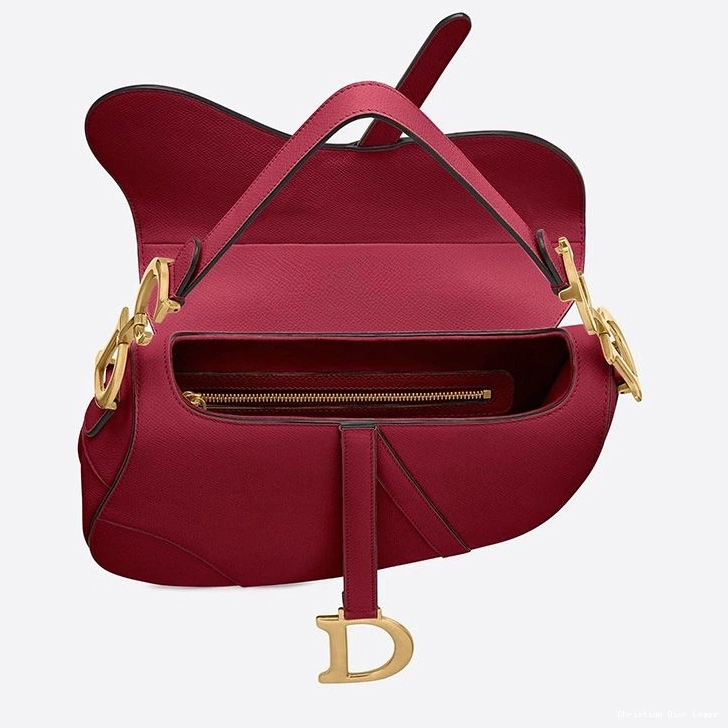Cheap Bag Dior Saddle Grained Calfskin Red 0728 Luxury